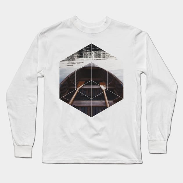 Peaceful Mind Boat Geometry Photography Long Sleeve T-Shirt by deificusArt